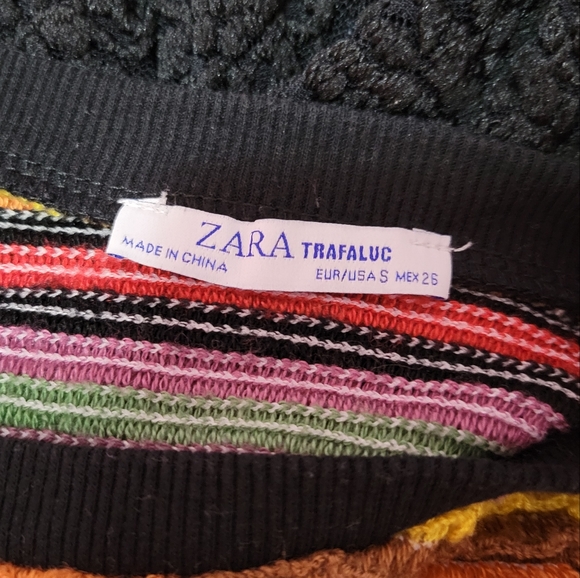 ZARA rainbow knitted short sleeves crop top - Picture 2 of 3